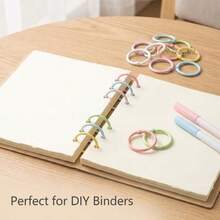 24-Piece Set Of Pastel-Colored Loose-Leaf Binder Rings – Reusable, Openable Metal Rings (Assorted Colors) – Suitable For Index Cards, Flashcards, Planners, Scrapbooks, DIY Keychains, And Office/Study Organization - Multicolor - View 6