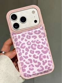 Casing Ponsel Kulit Motif Leopard Pink Lucu, Tahan Guncangan, dengan Slot Kartu, Kompatibel dengan iPhone 17 Pro Max 17 Pro 17 16 15 14 13 Pro Max, Pelindung Belakang Artistik Matte, Gaya Pesta Hadiah Musim Semi - Berwarna merah muda - View 4