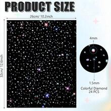 6/12pcs Hot Stamping Crystal Applique Heat Transfer Patch AB Color Glitter Rhinestone 2mm & 4mm Flat Back Round Rhinestone Applique Patch, Suitable For Clothing DIY Handmade Decoration - White - View 3