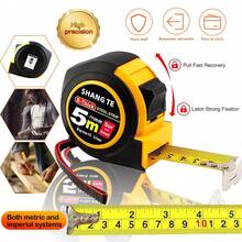 1m/5m Shock-Resistant Coated Retractable Tape Measure, Self-Locking Steel Ruler, Suitable For Body Measurement, Home Use, Construction, Woodworking, Design, Office And Other Measurement Tools - Yellow+Black - View 3