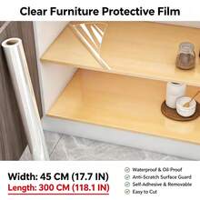 1pc Self-Adhesive Transparent Wall Protective Film, Kitchen Anti-Oil Sticker - Clear - View 14