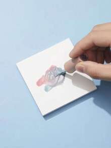 50 Blatt/Buch Nagelkunst-Werkzeug Abreißbar Wasserdicht Kleber Farbmischpapier Einweg Nagelkunst Farbmischpapier - Weiss - Übersicht 1