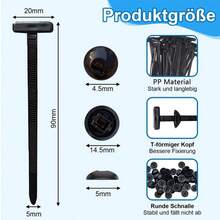20/50/100/200pcs Multi-Function Cable Tie Clips, Perforated Rivet Fasteners For Engine Base, Fender Liner, Trunk Lid, Cable Ties, Car Accessories, Backyard Supplies, Home Decor, DIY Accessories - Heart-piercing Nail - View 5