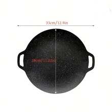 Korean BBQ Grill Pan, Non-Stick Round Griddle With Handles, Lightweight Double-Bottom Round Grill Pan For Stove Top, Induction, Gas, Camping And Outdoor BBQ, Multi-Functional Pan For Meat, Pancakes And Ribs - Multicolor - View 12