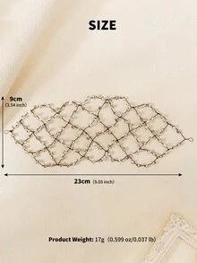 1pc Women's Vintage Rhinestone Hollow Hair Net Head Chain, Shiny Mesh Woven Full Rhinestone Headpiece, Elegant Bridal Wedding Evening Party Hair Accessory, Gothic Halloween Dark Element Women's Hair Accessory - Black - View 12