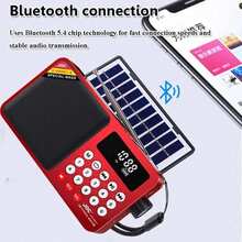Radio Darurat Portabel Mini Tenaga Surya AM FM SW, Layar LED, Speaker Bluetooth Nirkabel, Senter, Power Bank, Mendukung Kartu TF, Slot USB, Penerima Darurat untuk Berkemah di Luar Ruangan, [Kapasitas Baterai: 1200mAh] - View 2
