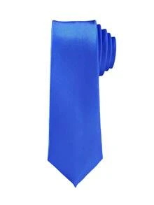 1PC Men's Solid Color Tie, Business Formal Narrow Tie (4cm) - Royal Blue - View 1