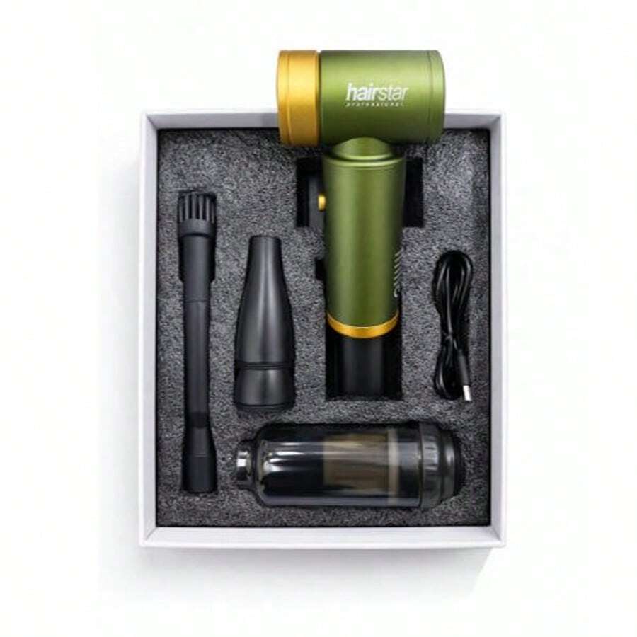 Sopladora Ventilador Turbo 100.000Rpm Para Barberia - Verde - Ver 1