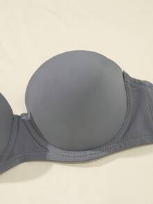 3pcs/Set Women's Smooth Strapless Bra With Detachable Transparent Shoulder Straps, Anti-Slip Push-Up Versatile Cold Shoulder Bra - Multicolor - View 5