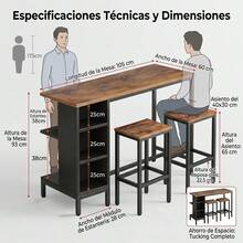 Dining Table & Chair Sets - Coffee Brown - View 6