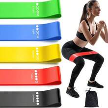 (5pcs) Yoga Fitness Shaping Rehabilitation Strength Training Resistance Band Set - Multicolor - View 1
