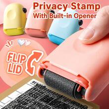 2-In-1 Privacy Roller Stamp With 3 Refill Ink Bottles (5ml Each), Built-In Box Opener, Quick-Drying Ink, Covers Personal Information, Suitable For Packages, Documents, Office Bills And Mail - Privacy Protection Stamp - View 6