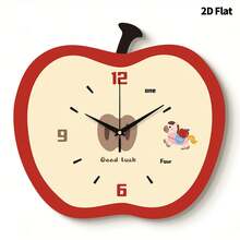 1 pieza Reloj de pared decorativo minimalista creativo con forma de manzana roja, movimiento de cuarzo ultra silencioso, sin sonido de tic-tac, adecuado para decorar sala de estar, dormitorio, oficina, cocina y cafetería, regalo decorativo perfecto para amigos y familia, se puede usar para decoración de habitación, decoración de dormitorio, decoración de dormitorio universitario, decoración de regreso a la escuela, sorpresa escolar, temporada de apertura escolar, decoración de boda, regalo de cumpleaños para amigos, decoración del hogar y útiles escolares. - Reloj de pared decorativo - Ver 7
