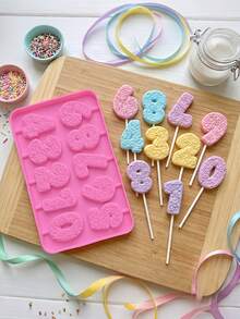 Complete 0-9 Rose Pattern Number Lollipop Silicone Mold 2 Pieces Set, 3D Vintage Carved Birthday Number Chocolate Mold With Dropper, Birthday Number Candy Silicone Baking Pan, Suitable For Birthday Cake Number Toppers, Holiday Celebration Parties, Anniversary Chocolate, Handmade Number Aromatherapy Candles, Cold Process Number Handmade Soap - Multicolor - View 5