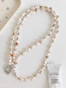 1 Buah Tali Panjang Selempang Mutiara Cangkang Cokelat Elegan, Cocok untuk Casing Ponsel, Gelang Pendek Multifungsi, Rantai Ponsel, Gaya Korea Serbaguna untuk Penggunaan Luar Ruangan, Kamera CCD Universal, Sabuk Bahu Samping Portabel, Anti-Hilang - MultiWarna - View 10