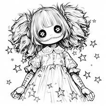 1pc 7.9*7.9 Inch Adult Coloring Book, Cute And Creepy Theme, Suitable For Family, Friends' Birthday, Christmas, Halloween And Other Party Gifts, Stress Relief, 24 Pages Single-Sided Printing, Back To School Stationery Supplies - Single Piece - View 2