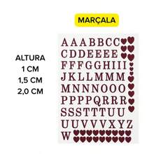 Cartela de Alfabeto Vinil Termocolante Monograma Casamento para tecidos porta joias carteira necessarie - 1 CM - 2 CARTELAS - Visão 5