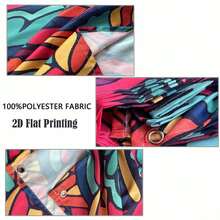 1pc QD_VIVIOS UV Glow-In-The-Dark Tent Fabric, Suitable For Beach Camping, Portable Lightweight Polyester Canopy With Colorful Butterfly And Forest Floral Pattern, Easy To Assemble Sunshade (Frame Not Included) - A - View 10