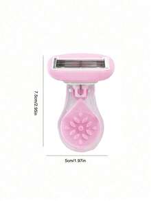 Women's Hair Removal Razor, Suitable For Underarms, Legs And Bikini Area, Portable Pink Manual Razor, Women's Bikini Manual Razor Blade Hair Removal/Shaving/5-Layer Blade, Stainless Steel Blade Replaceable Pink Razor Head, Girls Gift Travel Essential (Handle + Razor Head + Storage Box) - Multicolor - View 9
