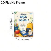 1pc Frameless Canvas Wall Art - Fresh Style School Supplies Back To School Canvas Painting, Featuring Yellow Backpack, Notebook, Red Apple And Pen Holder, Printed With "Happy BACK To SCHOOL!" And "Believe In Yourself" Inspirational Text, Suitable For Teachers And Students, School Dorm Decoration, Classroom Learning Supplies Decoration, University Dorm Decoration - A - View 13