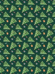 1 Roll Of Christmas Gift Wrapping Paper Featuring Patterns Of Christmas Trees, Small Gift Boxes, Candy Canes;Perfect For Christmas Gift Wrapping,Holiday Party Decor,Home Festive Decoration,DIY Craft,Festive Favour Wrapping Dimensions: 43 Cm X 300 Cm - A - View 5