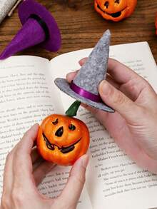3pcs Halloween Witch Hat Party Decorations-Suitable For Wine Bottles, Party Accents, And Tabletop Decor; Perfect For Both Home And Party Settings. - Multicolor - View 6