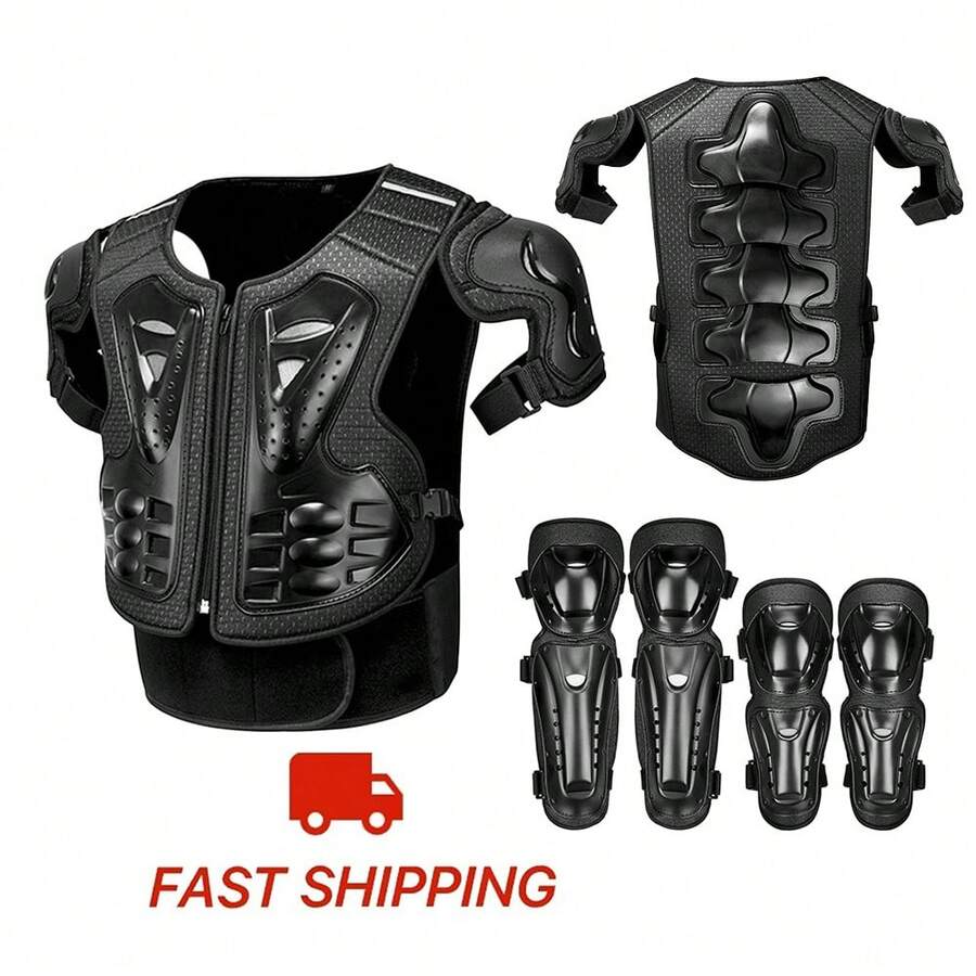 1 pieza Armadura protectora de Body completo para motocicleta para adultos, color negro, protección de pecho y espalda para deportes al aire libre, equipo esencial para motocicleta todoterreno - Armadura MC1019 - Ver 1