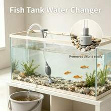 1pc Fish Tank Water Changer Automatic Siphon Tube Small Tank Water Pump Water Change Cleaning Waste Suction Sand Washer Fish Tank Dedicated Home Essential Housewarming Gift - Straight Head - View 2
