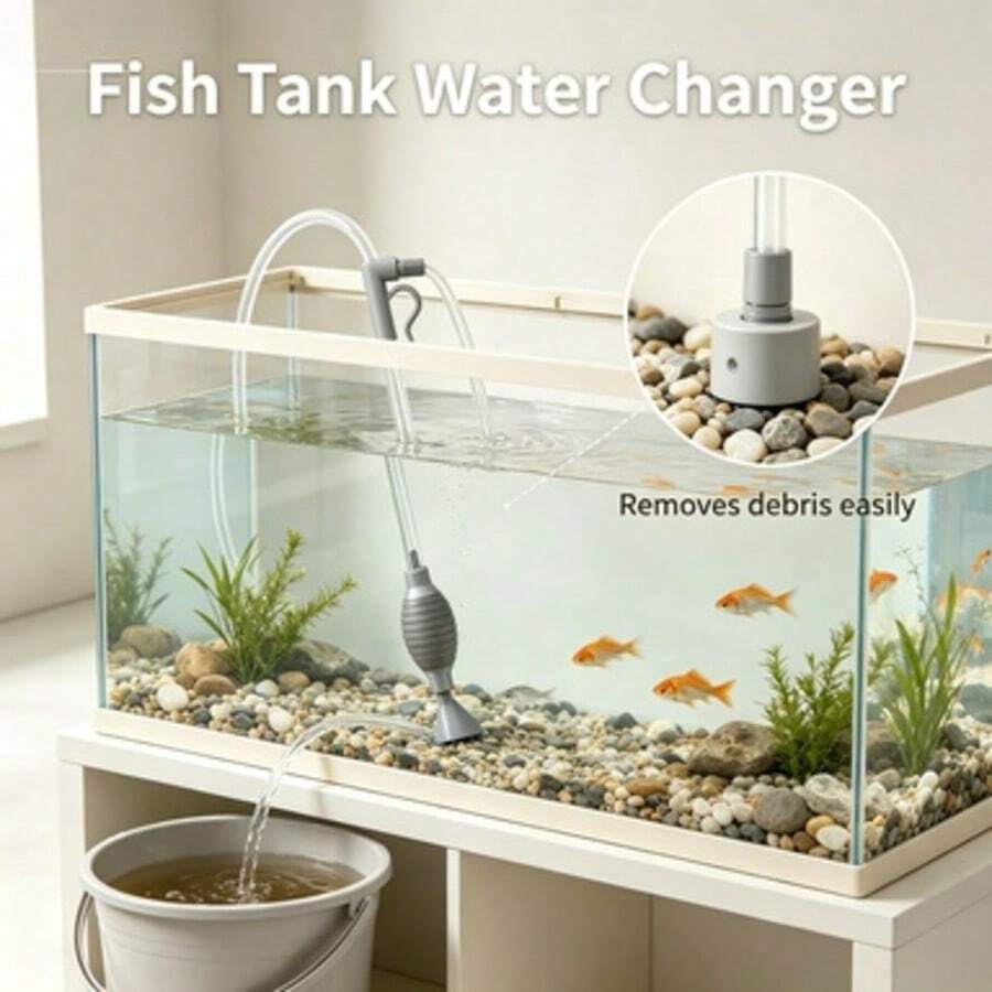 1pc Fish Tank Water Changer Automatic Siphon Tube Small Tank Water Pump Water Change Cleaning Waste Suction Sand Washer Fish Tank Dedicated Home Essential Housewarming Gift