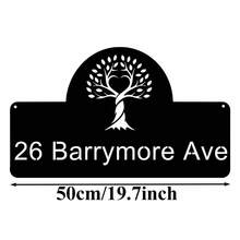 4 Sizes Available! Custom House Name Sign, Modern Hollow Tree Of Life Metal House Number Plate, Personalized Address Sign, House Sign, Porch Sign, Front Door Sign, Housewarming Gift - Black - View 12
