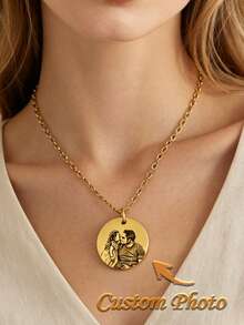 Dây chuyền ảnh cá nhân hóa, Dây chuyền chân dung tùy chỉnh, Quà tặng Ngày Valentine, Quà tặng Ngày của Mẹ, Quà tặng cho bố, Quà tặng cho cô ấy - Ảnh nhiều màu - Xem 1