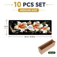 1件裝黑色3D花卉矽藻土水龍頭吸水墊，快乾防滑水槽防濺墊，橡膠底廚房浴室水龍頭排水墊，檯面防濺保護墊 - 彩色 - 查看 10