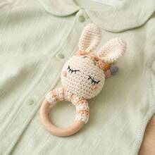 1pc Handmade Crochet Baby Rattle, Multiple Colors Available, Animal Rattle, Parent-Child Interaction, Built-In Bell, Cute 3D Design, Rich Details, Attract Baby's Attention, Exercise Baby's Hearing, Gift For New Moms, Christmas Gift, Newborn Commemorative Gift - Multicolor - View 9