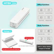 ORICO A4 Portable Thermal Paper Printer - Built-In Battery, Compatible With 216MM-56MM Width Paper, Inkless, Lightweight And Mini, Suitable For Home, Office, And Travel - White - View 15