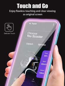 MIGAE 2pcs Pink Inflatable Film, Night Glow, High Definition Tempered Glass Screen Protector, Sweat-Proof, Shatter-Proof, Anti-Theft, Compatible With IPhone 11/12/13/14/15/16/16 Plus/16 Pro/16 Pro Max/16e/17/17 Air/17 Pro/17 Pro Max/17e/18 Pro/18 Pro Max - Mauve Purple - View 3