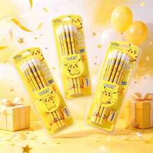 1set The Vibrant Yellow Cartoon Children's Pencil Is Easy To Pack, Suitable For Practicing Calligraphy And Painting. The Birthday Gift Is Practical And Beautiful. (Stochastic Style) - Multicolor - View 10