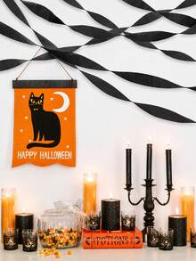 Black Crepe Paper, Thickened Handmade Crepe Paper Ribbon, Suitable For DIY Floral Arrangement, "Trick Or Treat" Gift Bags, Halloween Party Decoration, Wedding And Birthday Backdrop, And Packaging Material - Multicolor - View 5