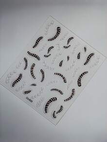 1pc 5D Horror Insect Nail Stickers, Mini Centipede Insect Silver Chain Pattern Nail Decals, Suitable For Fingertips, Minimalist Summer Nails, Perfect For Halloween Horror Party, Gothic Style Outfit And Holiday Nails - 彩色 - 查看 8
