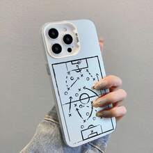 Case For IPhone 17 16 15 14 Pro Max Plus 13 Mini 12 11 Pro Max Cases Football Basketball Tactical Board Pattern Laser Covers - CH-Black ZQZS 1 - 查看 2