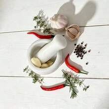 Mortar And Pestle Set – Marble Grinding Bowl Container, Suitable For Guacamole, Spices, Salsa, Garlic Sauce, Herbs – Best Garlic Crusher Spice And Pill Crusher Set - Multicolor - View 5