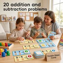 1 Set de Bloques de Conteo Numérico y Tarjetas de Matemáticas, Juego Educativo de Lógica de Suma & Resta, Juguete de Aritmética de Aprendizaje Temprano para Niños - Multicolor - Ver 11