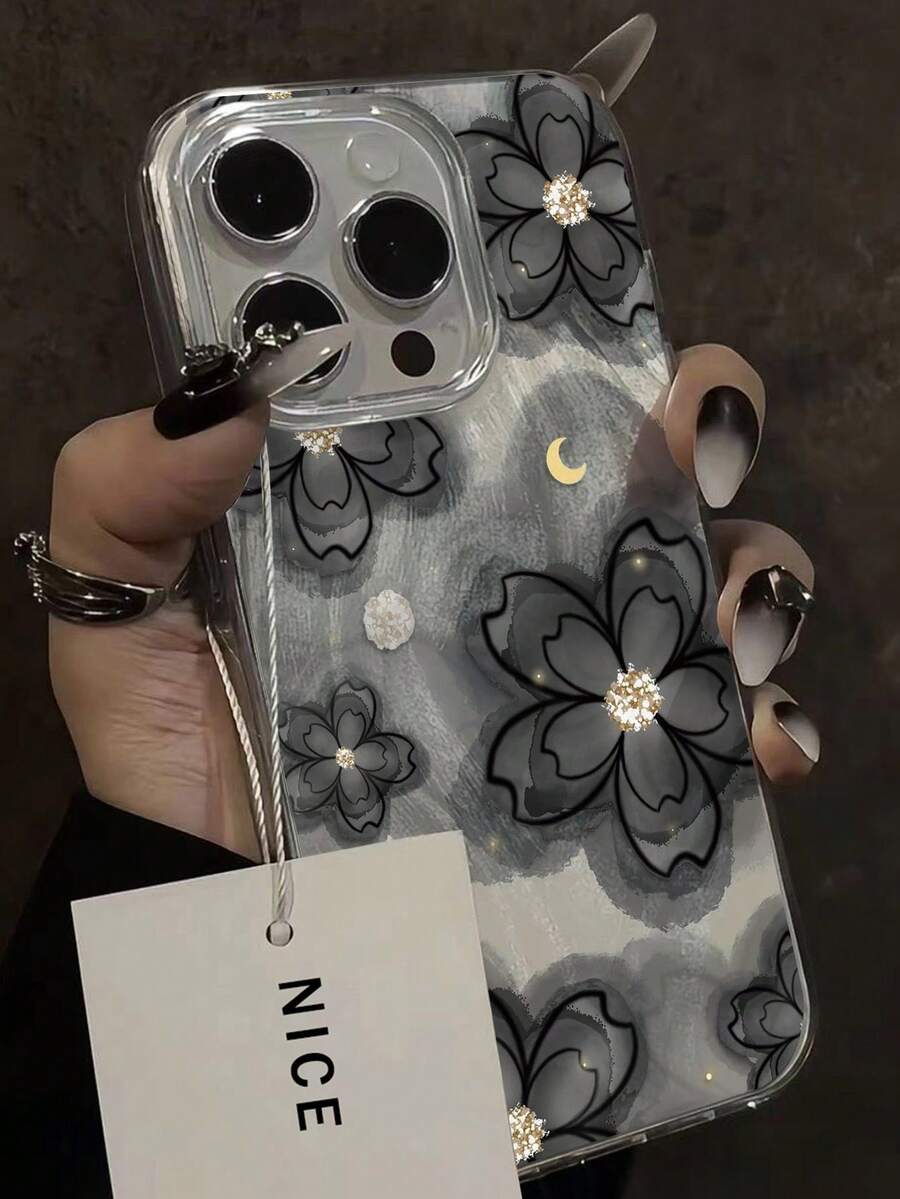 Floral Painted Premium New Feather Tulle Solid Color Minimalist Fashion Phone Case Compatible With Iphone 17, 17 Pro, 17 Pro Max, 16, 16 Pro Max, 15, 15 Pro Max, P13, P14, P11, P12, XS, XR, 7, 8, 7 Plus, 8 Plus, A14, A15, S23 Ultra, A50, A12, A32, A52, A72, A51, A21, S22 Ultra, S23, A33, A53, S20 FE