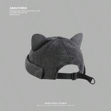 1pc Cute Cat Ear Brimless Hat, Fashionable Versatile Skull Cap, Holiday Party Gathering Costume Hat - Multicolor - View 3