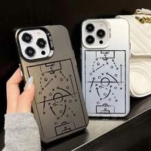 Case For IPhone 17 16 15 14 Pro Max Plus 13 Mini 12 11 Pro Max Cases Football Basketball Tactical Board Pattern Laser Covers - CH-Black ZQZS 1 - 查看 5