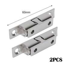 2Pcs Adjustable Double Roller Catch Cabinet Latch, Premium Solid Brass Spring Loaded Double Ball Tension Door Catch With Mounting Screws, Heavy Duty Durable Hardware Fitting For Cabinet Closet Furniture Wardrobe & Interior Doors - Multicolor - View 12