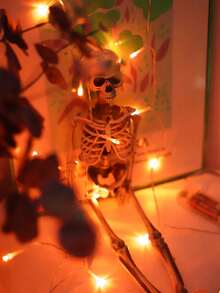 1pc Halloween Decoration LED Orange Light String,Battery Powered,Halloween Indoor Party Decor Fairy String Light,Halloween Outdoor Garden Yard Tree Decor Lights,Battery Operated Halloween String Lights,Spooky Halloween String Lights For Haunted House - Orange Light - View 10