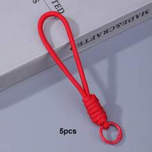 5pcs 16cm Macaron Color Wrist Lanyards, Keychain Accessories, Bag Charms, DIY Beaded Pendant Accessories, Anti-Loss Phone Lanyards - Colorful Woven Lanyard - View 11