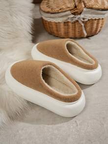 Damen Mode Dicksohlige bequeme Outdoor Pendeln Zuhause Innen Warm Hausschuhe, Herbst/Winter - Braun - Übersicht 6