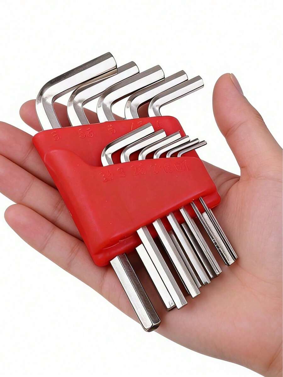11pcs/8pcs Metric Hex Key Wrench Set, L-Shaped Short Arm Wrenches, Automotive Repair Tool Kit, Home Hand Tools, Essential For Home And Outdoor Use, Portable Compact Storage, Creative Tool Gift For Men, Birthday Gift, Grandfather Gift