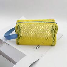 1pc New Dopamine Octagonal Mesh Waterproof Toiletry Bag, Small Travel Makeup Organizer, Portable Large Capacity Storage Bag - Multicolor - View 5